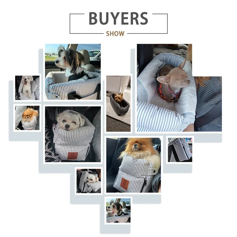 Central Control Dog Car Seat, Portable Small Pet Travel Carrier
