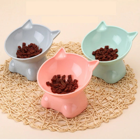 Elevated Tilted Cat Bowl – Cute High-Legged Cat Food & Water Bowl for Cats & Small Dogs