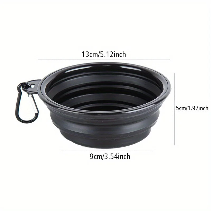 Collapsible Travel Dog Bowl with Lip - Portable Silicone Food & Water Dish
