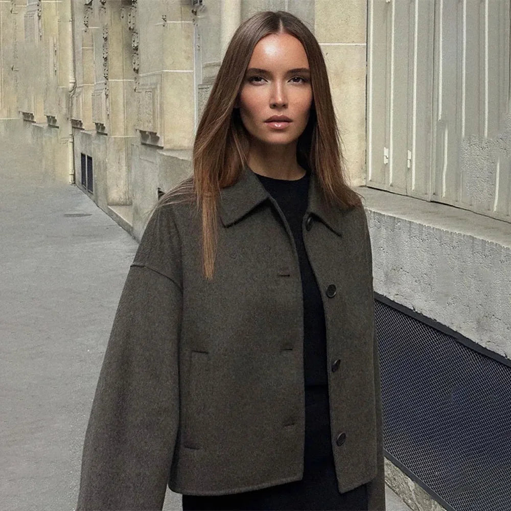 Woolen Women’s Jacket – Elegant Winter Overcoat 2024 - PULSE MART