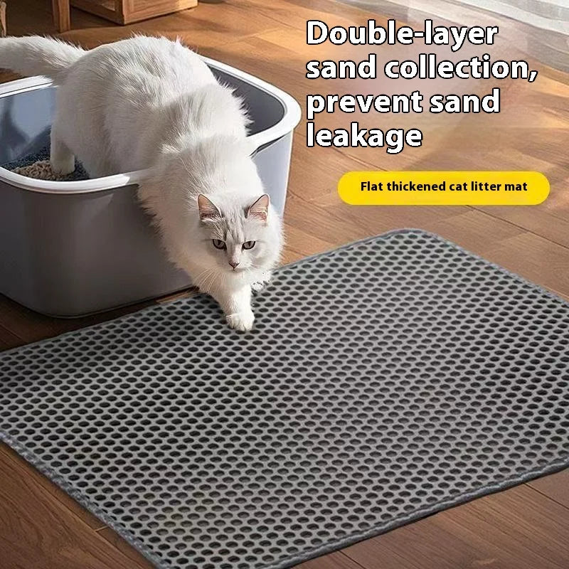 Premium 2-Layer Cat Litter Mat – Waterproof Non-Slip Sand Trapping Technology