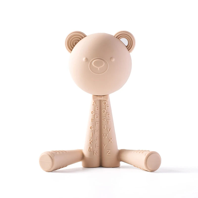 Baby BPA Free Silicone Teether Toys Infant Cartoon Bear Teething Silicone Dental Care Gums Hand Molar Stick for Baby Product - PULSE MART