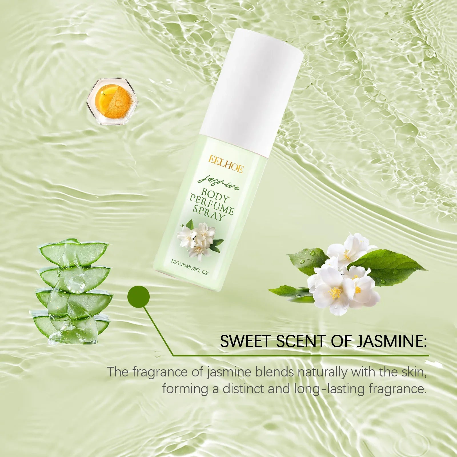 Jasmine Body Perfume Spray Body Mists Light Fragrance Long Lasting Scent Glamour Portable Perfume