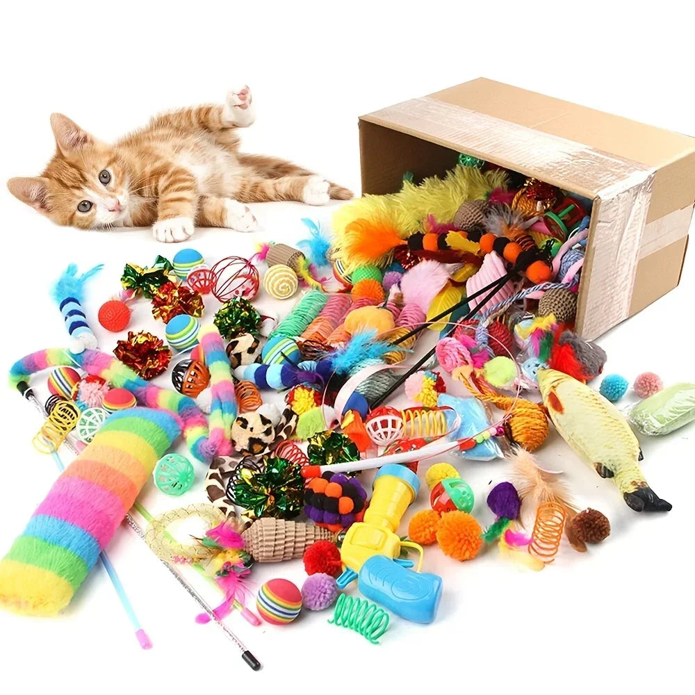 Cat Toys Variety Pack – 14, 28 & 56 Piece Interactive Toy Set for Cats & Kittens