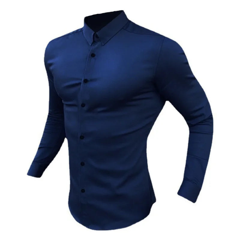 Men's Shirt Fashion Full Sleeve Shirt Men's Muscle Casual Slim-fit Business Dress shirt