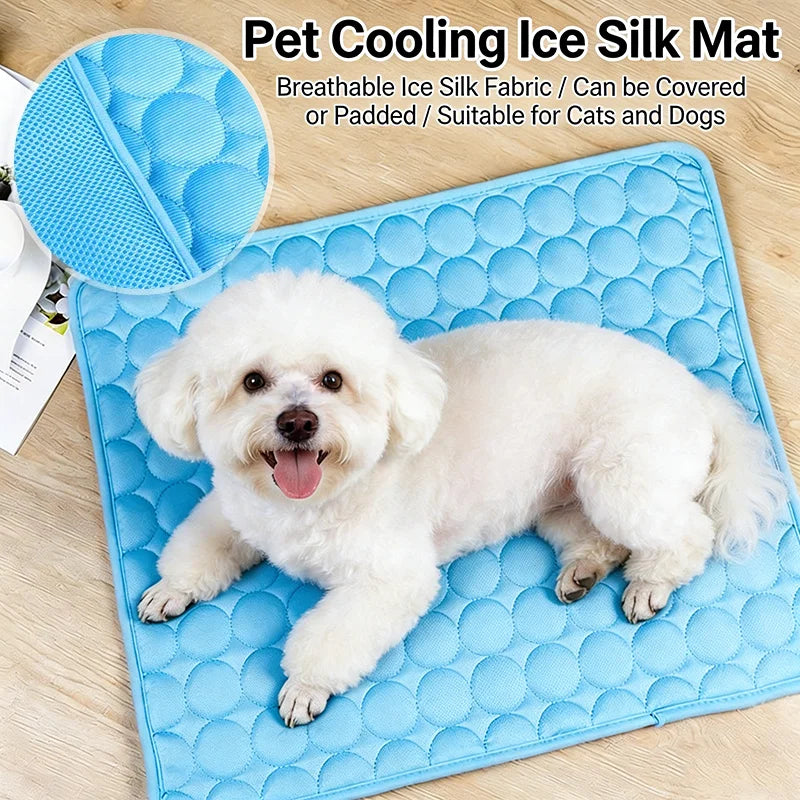 Summer Ice Silk Pet Cooling Mat Waterproof Dog Cat Sleeping Pad