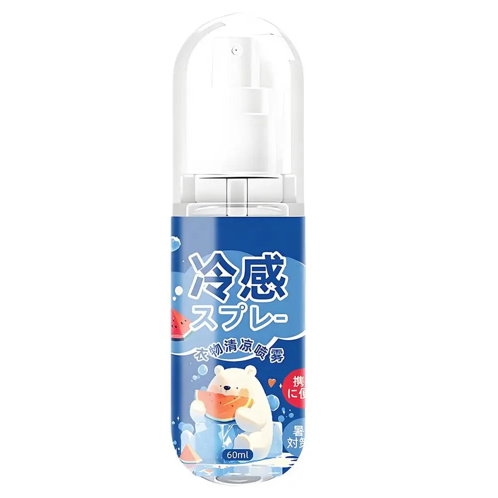 60ml Cooling Spray Refreshing Cool Body Mist Hot Weather Heat Relief Mist Outdoor