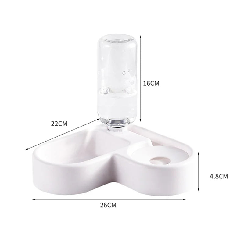 Automatic Waterer & Double Pet Bowl - Multi-Functional Feeding Station