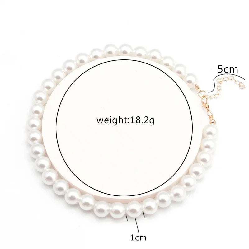 Cute Candy-Colored Pet Collar: Pearl Necklace with Flower Beads & Alloy Chain