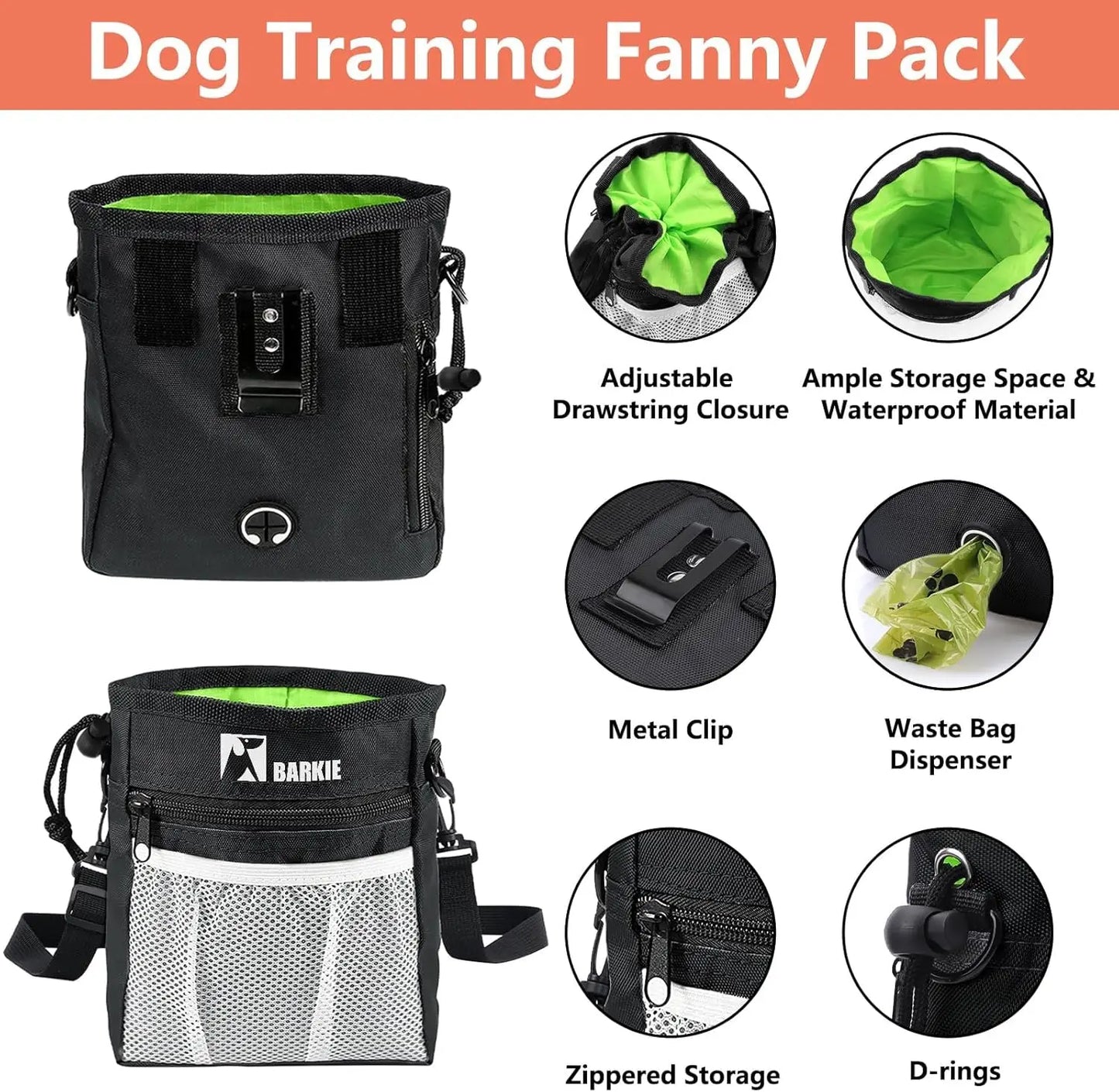 Ultimate Dog Training Kit - Treat Pouch, Clicker, Silent Whistle & Guide Set