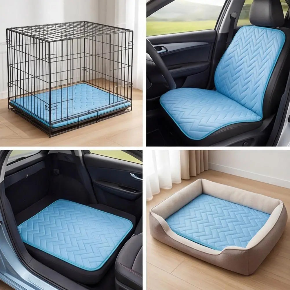 Self-Cooling Dog Mat for Large Dogs, Washable Breathable Ice Silk Bed