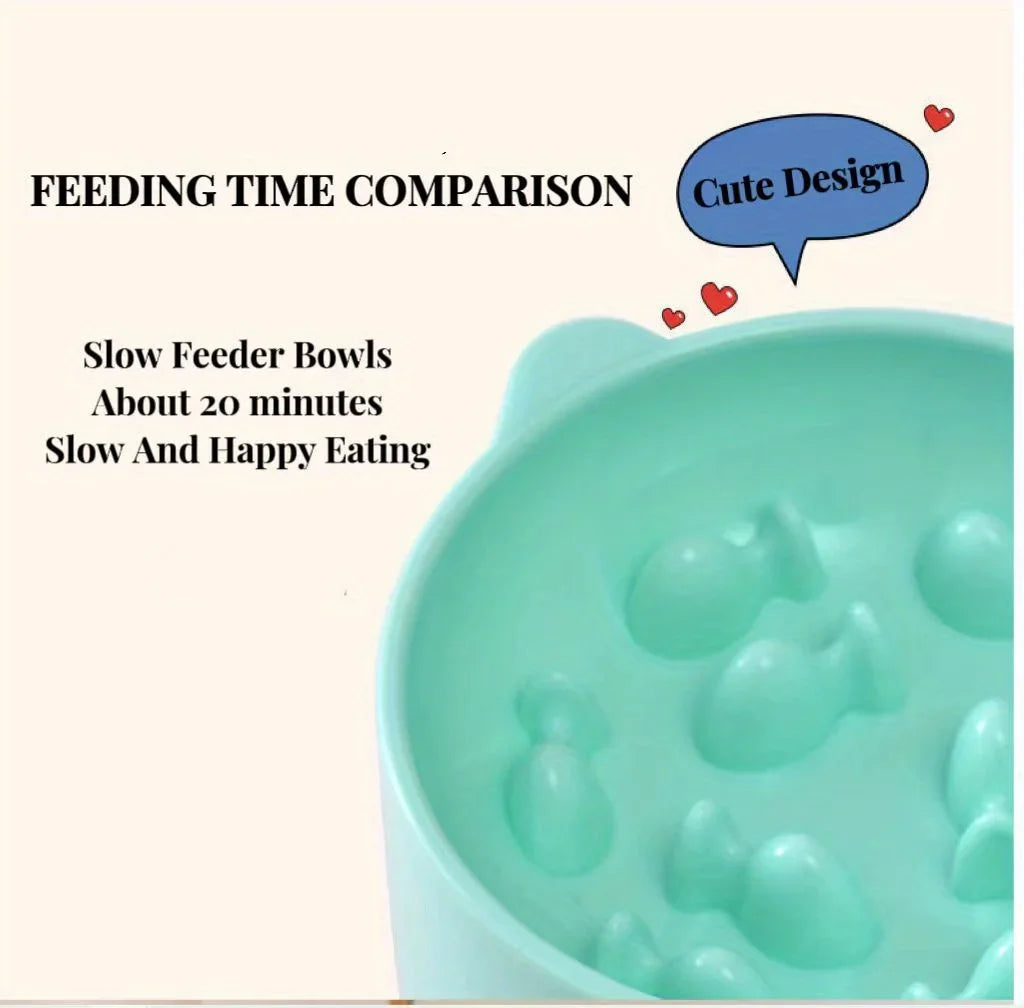 Elevated Slow Feeder Cat Bowl – Anti-Choking Raised Food Bowl for Cats & Small Pets
