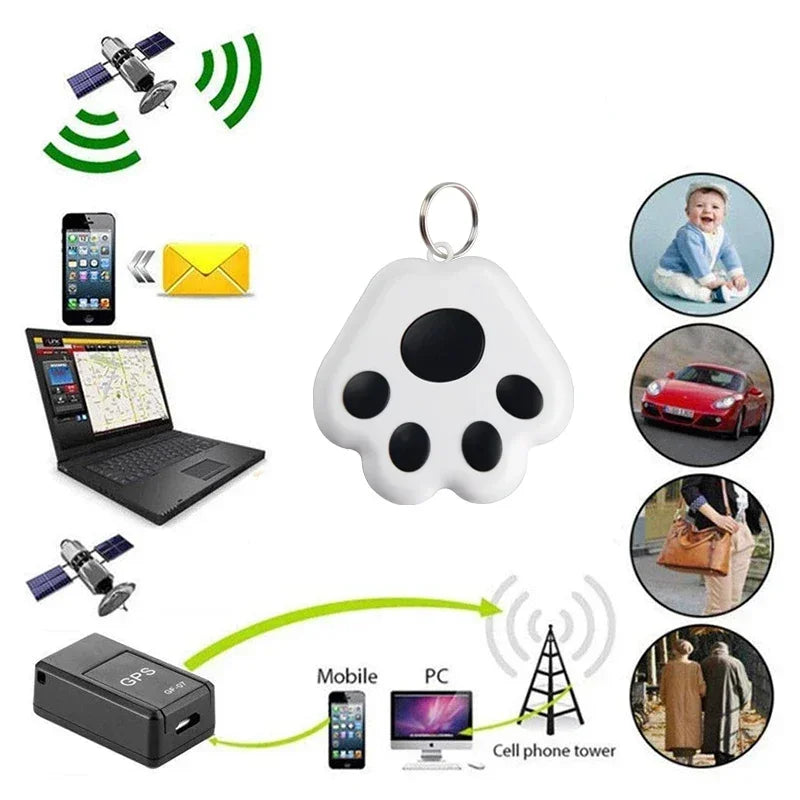 Dog Paw Mini GPS Tracker – Smart Anti-Lost Pet Locator for Dogs & Cats
