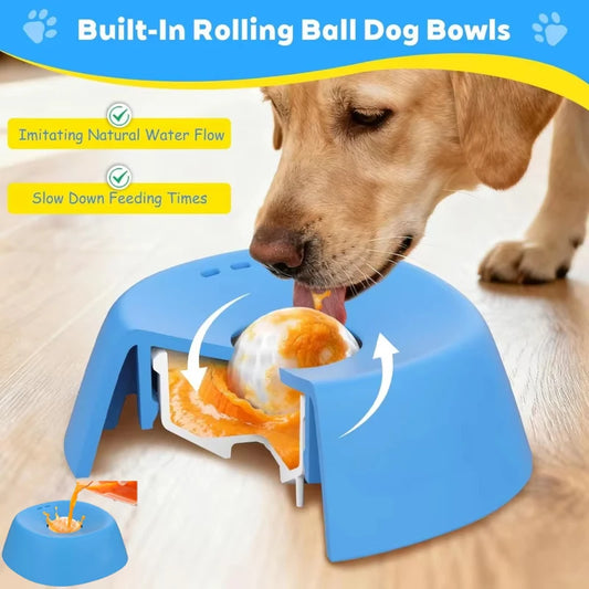 Liquid Slow Feeder Dog Bowl - Ball-Shaped Bone Soup Licking Dish