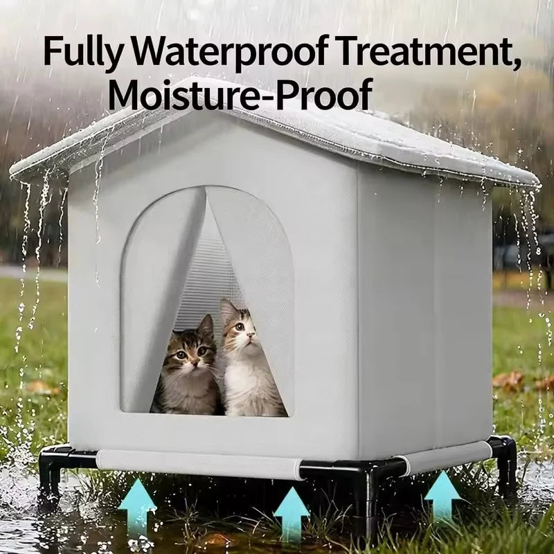 Outdoor Waterproof Pet House – All-Season Shelter for Stray Cats & Small Dogs