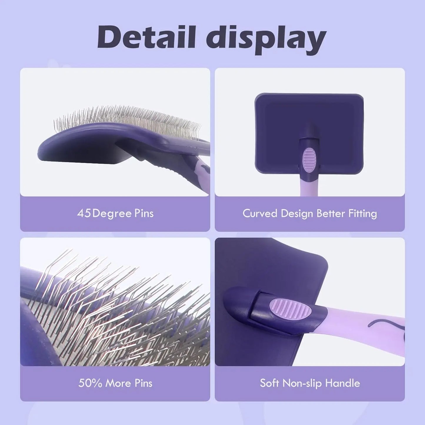 Professional Pet Dematting Slicker Brush - Detangling Grooming Tool
