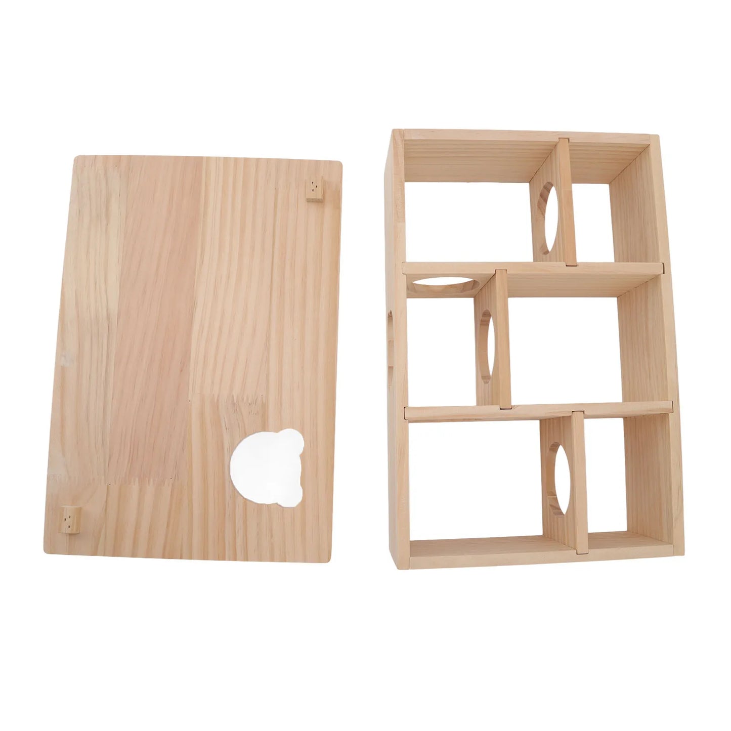 Wooden Hamster House – Multi-Room Log Cabin Hideout for Hamsters, Chinchillas & Small Pets