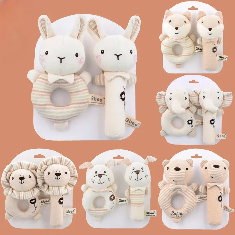 Baby Rattles Soft Cartoon Cute Plush Animal Rattles Toys Child Educational Handbells Soft Toddler Baby Comfort Toys - PULSE MART