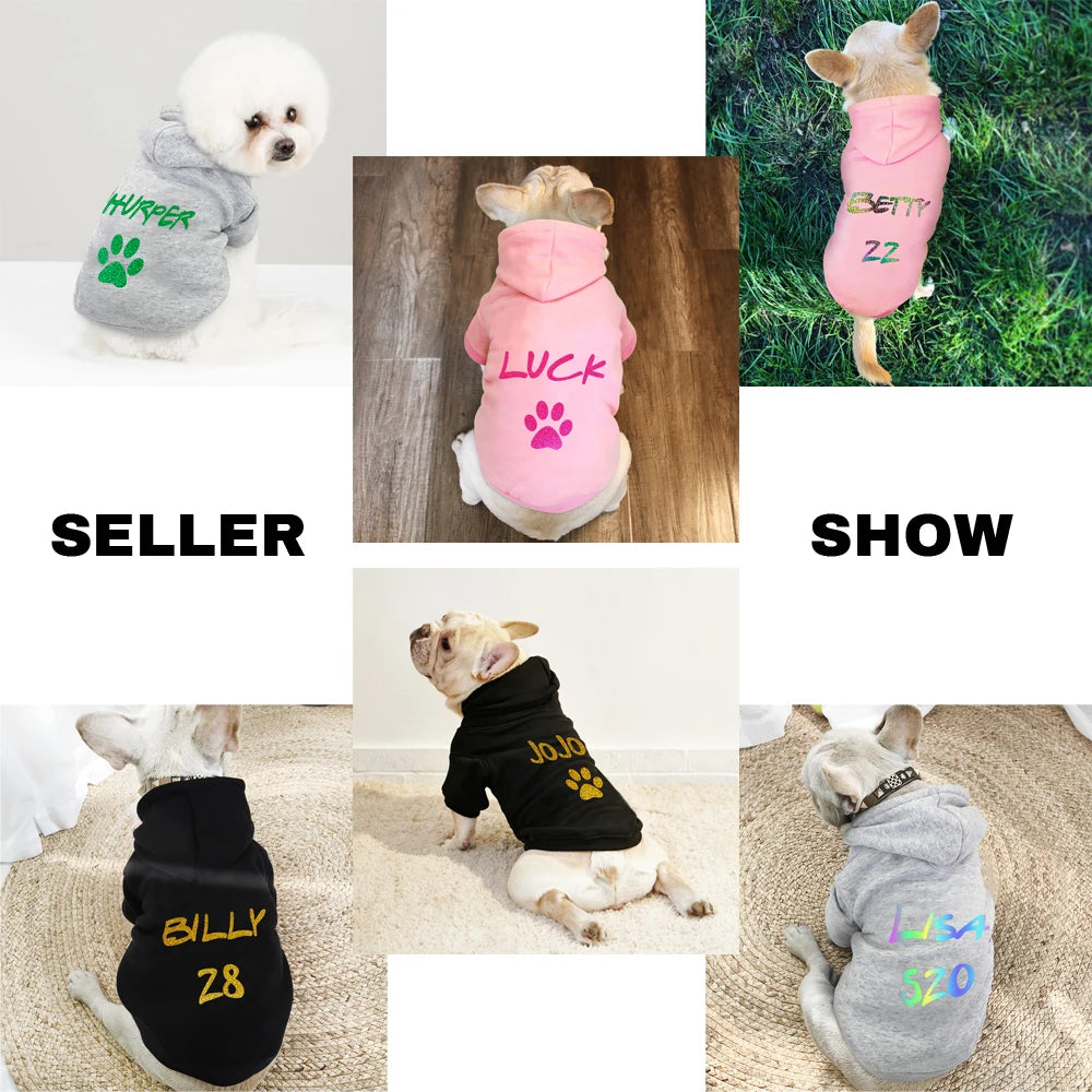 Custom Personalized Dog Hoodie - Warm Winter Coat for French Bulldogs & Large Breeds