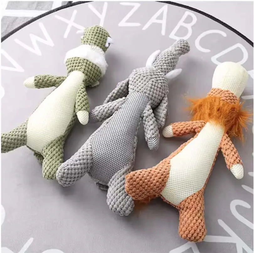 Durable Fleece Plush Dog Toy - Cute Molar Squeaker for Large Breeds