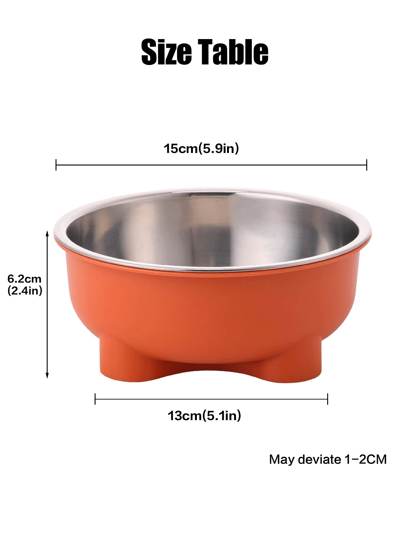 1PC Four-Legged Solid Color Stainless Steel Pet Dog Bowl And Cat Bowl For Indoor And Outdoor Use