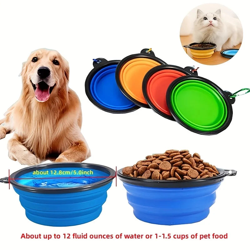 Durable TPR Collapsible Pet Bowl - Portable Travel Food & Water Dish