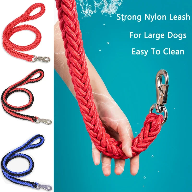 4.5ft Heavy Duty Braided Dog Leash - Durable Nylon Lead for All Sizes