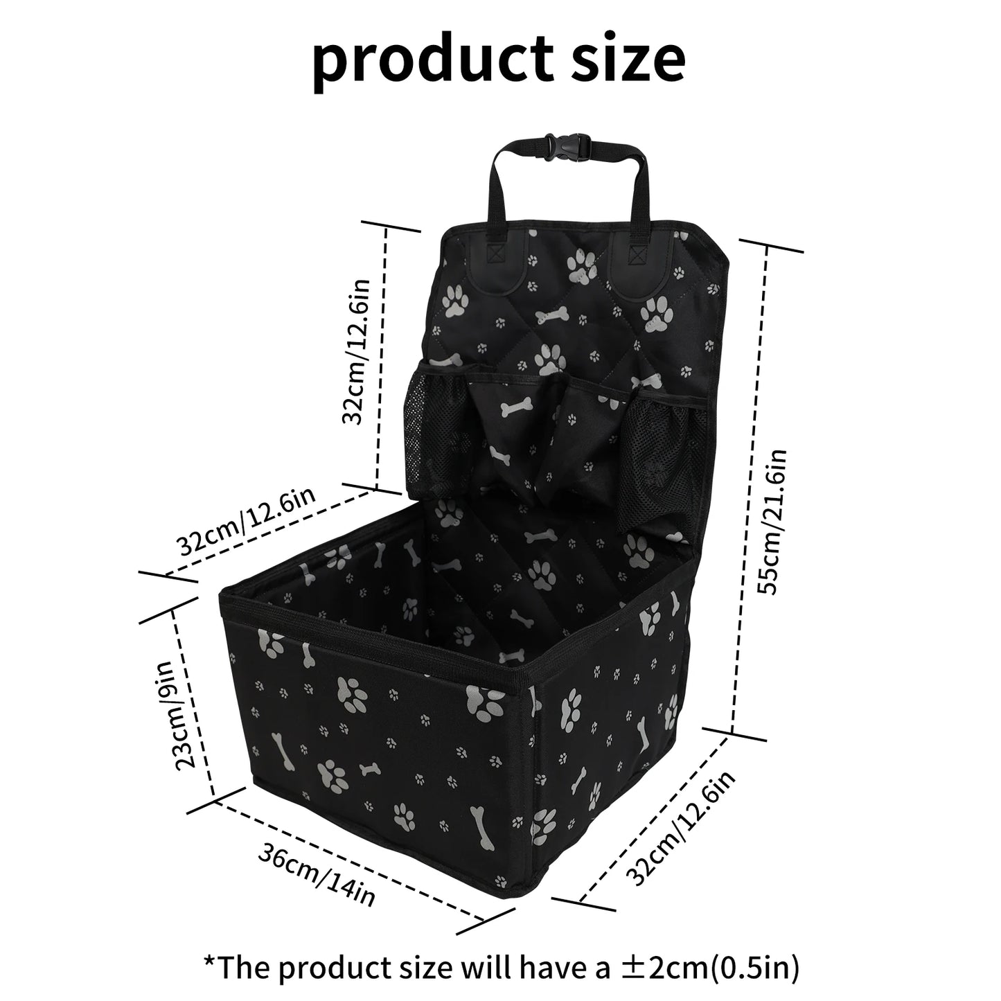 Universal Dog Car Seat with Storage Pockets, Non-Slip Pet Travel Mat