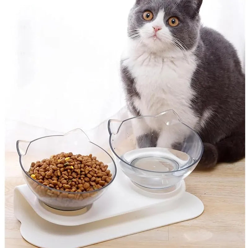 Elevated Tilted Cat Bowl – Anti-Vomiting Orthopedic Food & Water Bowl for Cats, Puppies & Rabbits