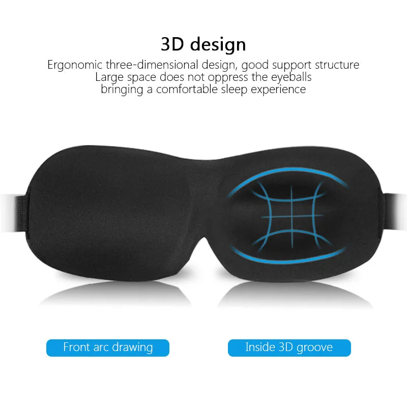 3D Padded Sleep Mask – Light Blocking Soft Eye Mask & Blindfold for Rest - PULSE MART