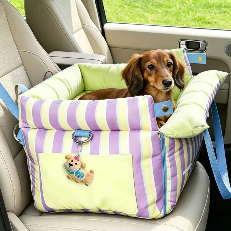 2-in-1 Pet Car Seat Carrier, Waterproof Detachable Travel Bag