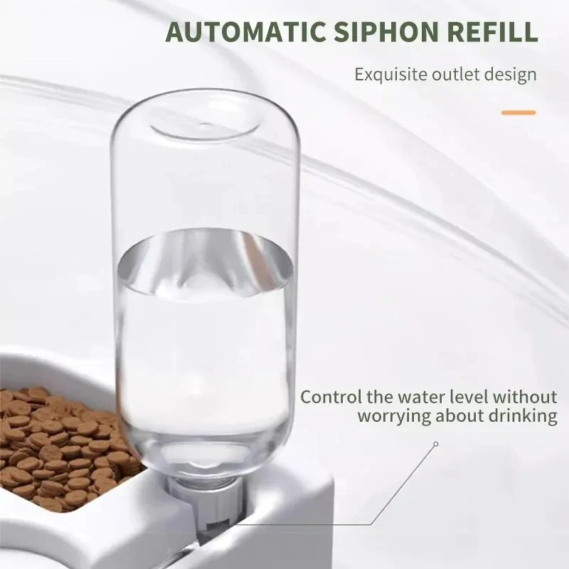 Automatic Waterer & Double Pet Bowl - Multi-Functional Feeding Station