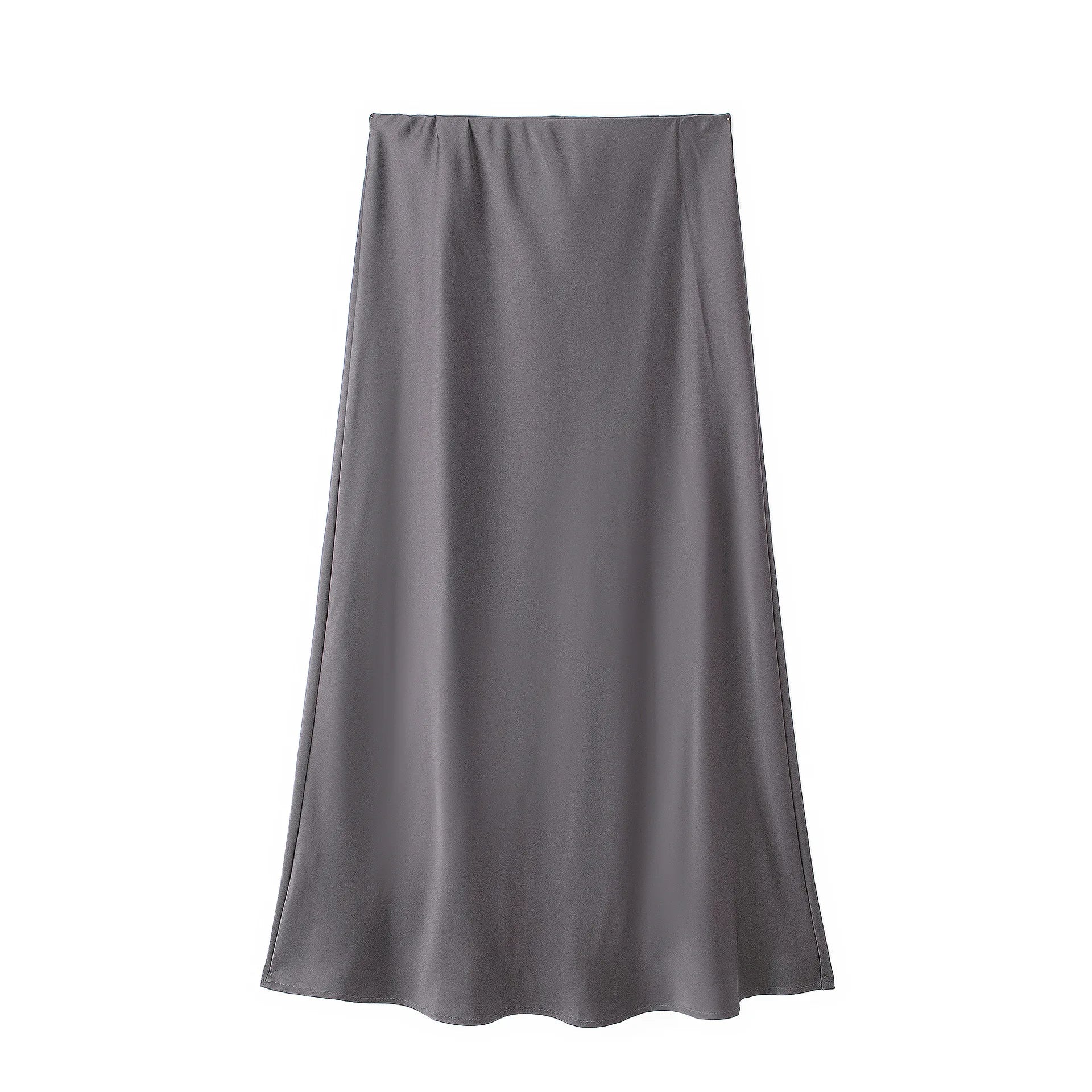 Women’s Satin Midi Skirt – High Waist Elegant Long Skirt for Summer