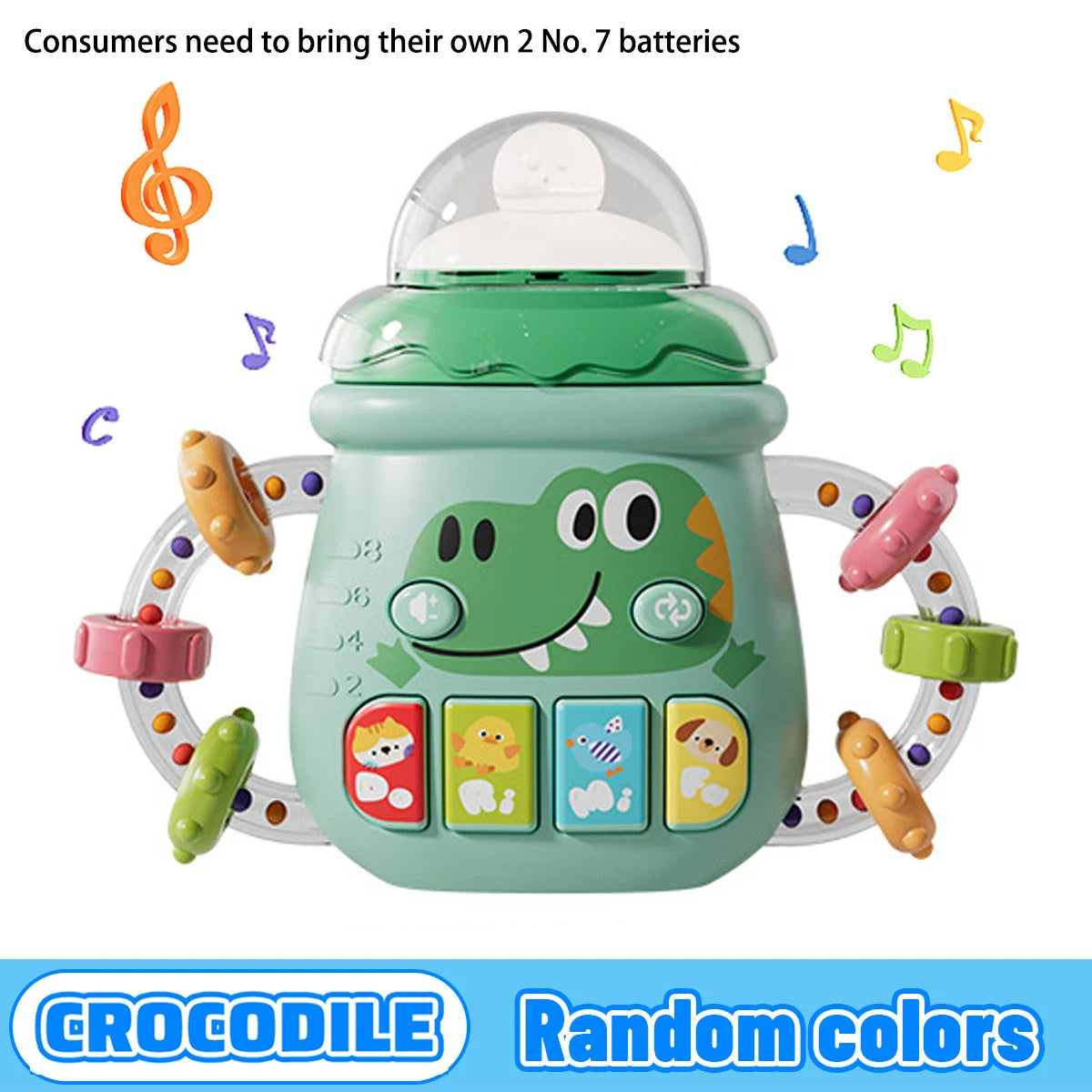 Baby Musical Feeding Bottle Pacifier For 6M+ Newborn Soft Teether Rattles Educational Toy Mobile Soothing Vocal Music Toys - PULSE MART