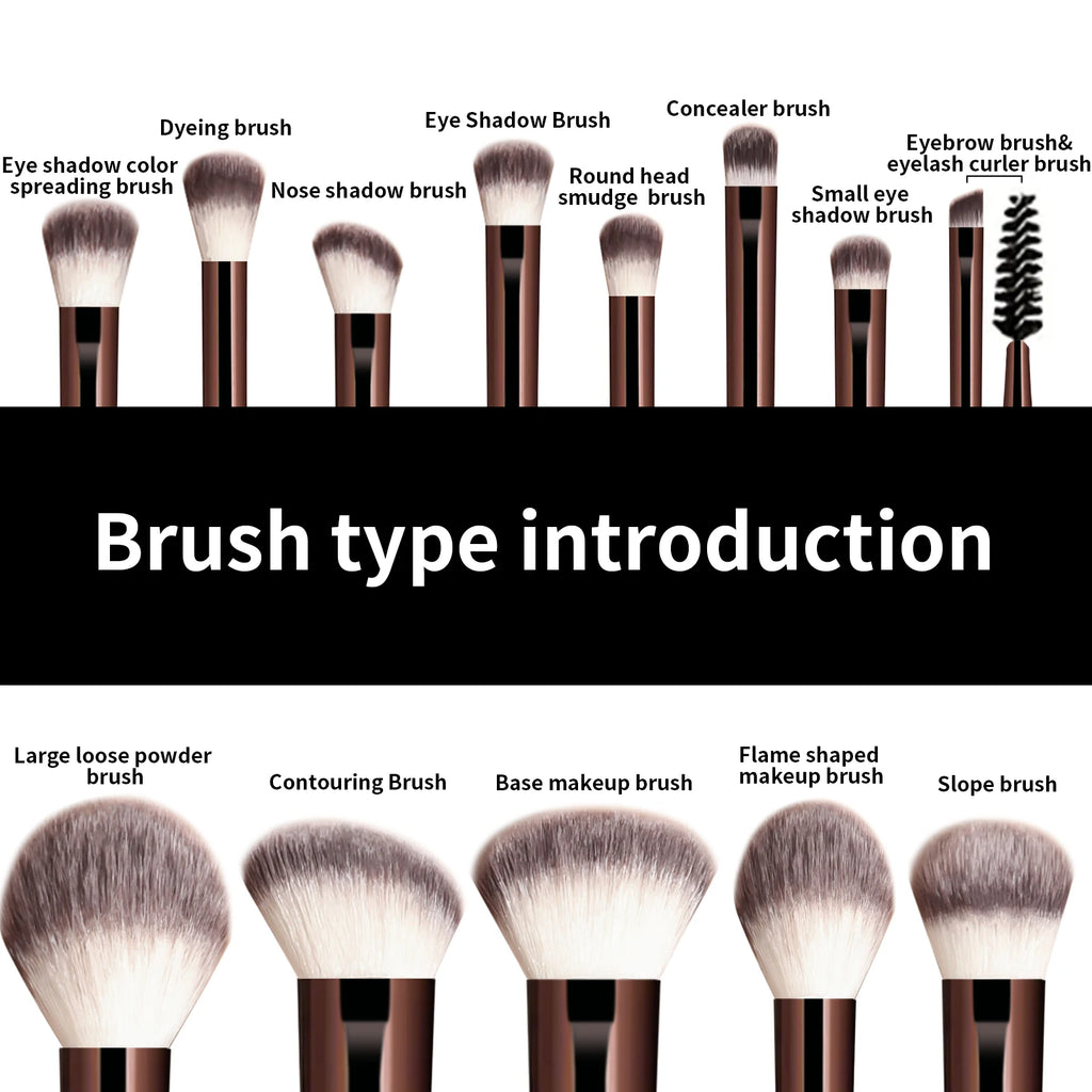 13-Piece Makeup Brush Set - Foundation, Concealer, Powder, Eyeshadow, and Blush Brushes for Flawless Face Makeup - PULSE MART