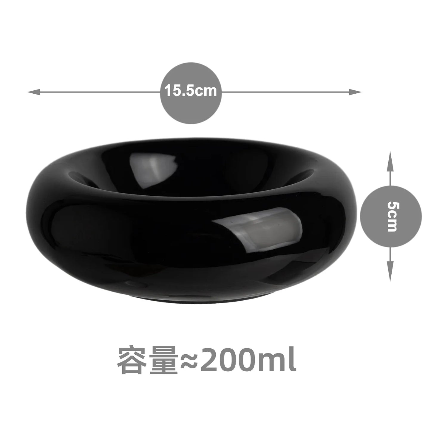 Ceramic Donut Cat Bowl – Non-Slip Anti-Tip Cat Food & Water Bowl for Cats & Small Pets