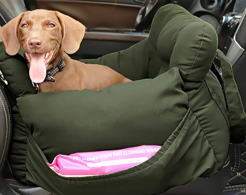 Dog Car Seat with Safety Belt, Washable Non-Slip Pet Booster Bed