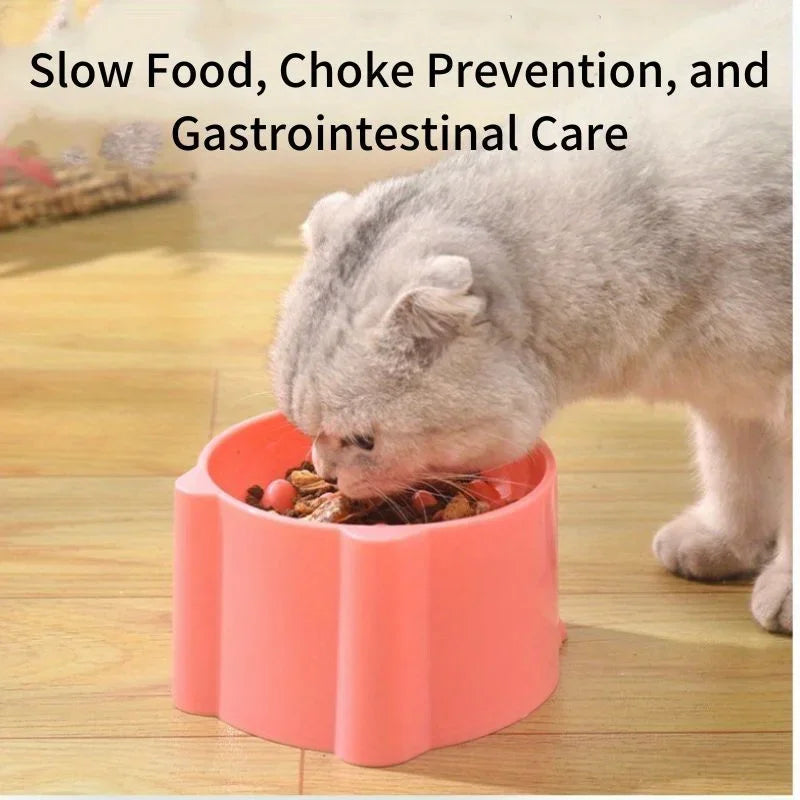 Elevated Slow Feeder Cat Bowl – Anti-Choking Raised Food Bowl for Cats & Small Pets