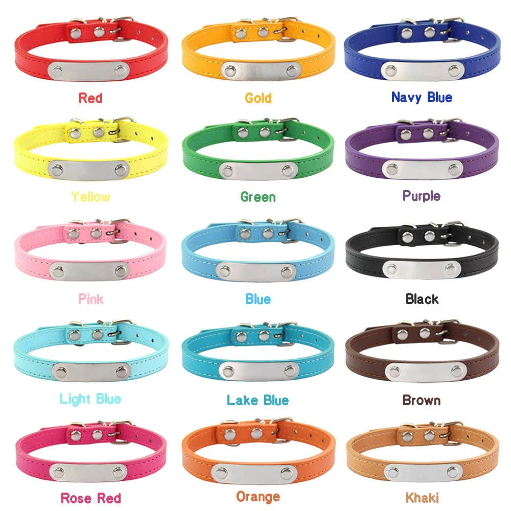 Personalized Leather Dog Collar: Custom Carved Name ID & Anti-Lost Design