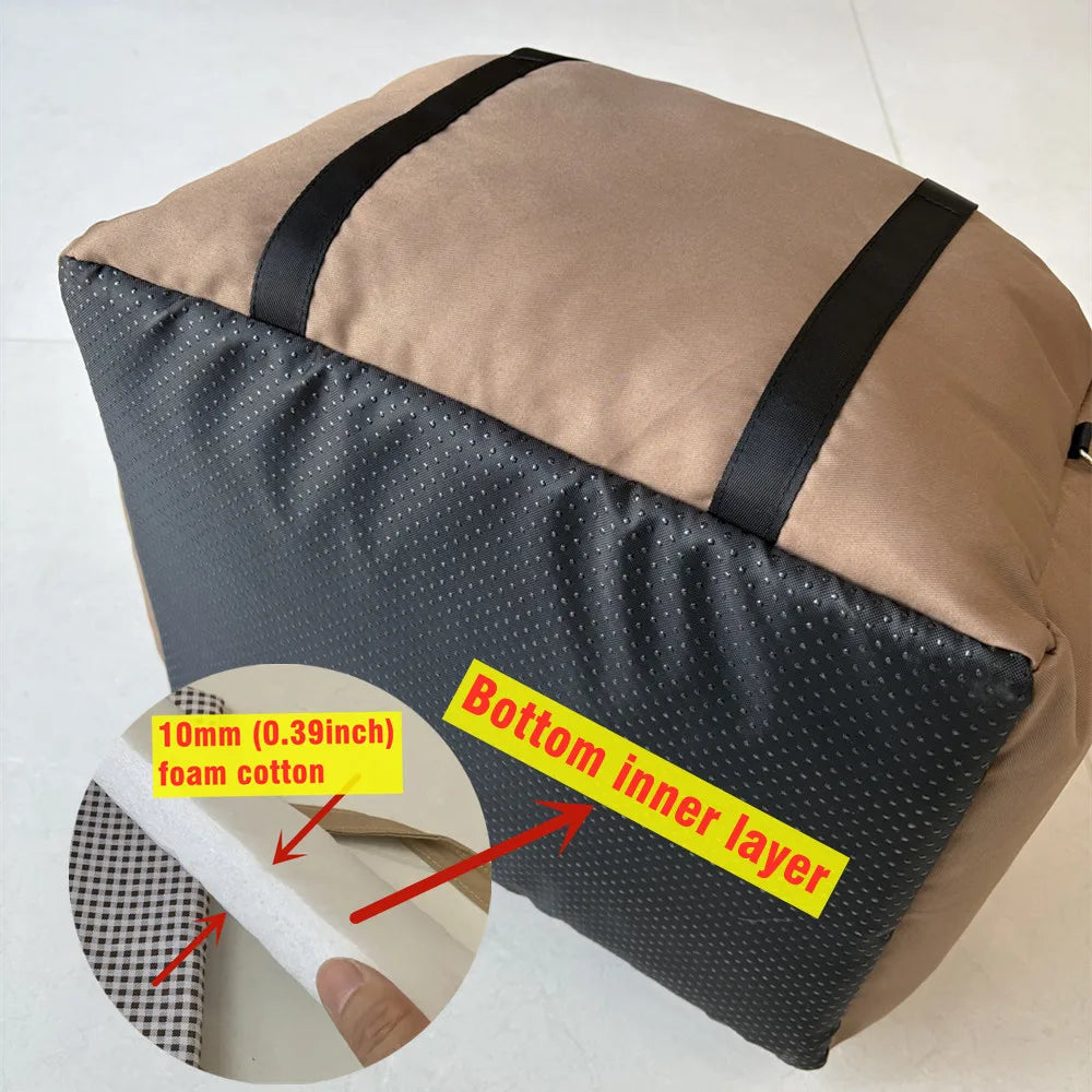 Four-Season Dog Car Seat with Safety Belt, Washable Pet Booster Nest
