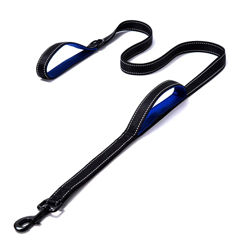 Double Handle Outdoor Travel Dog Leash - Heavy Duty Training Lead