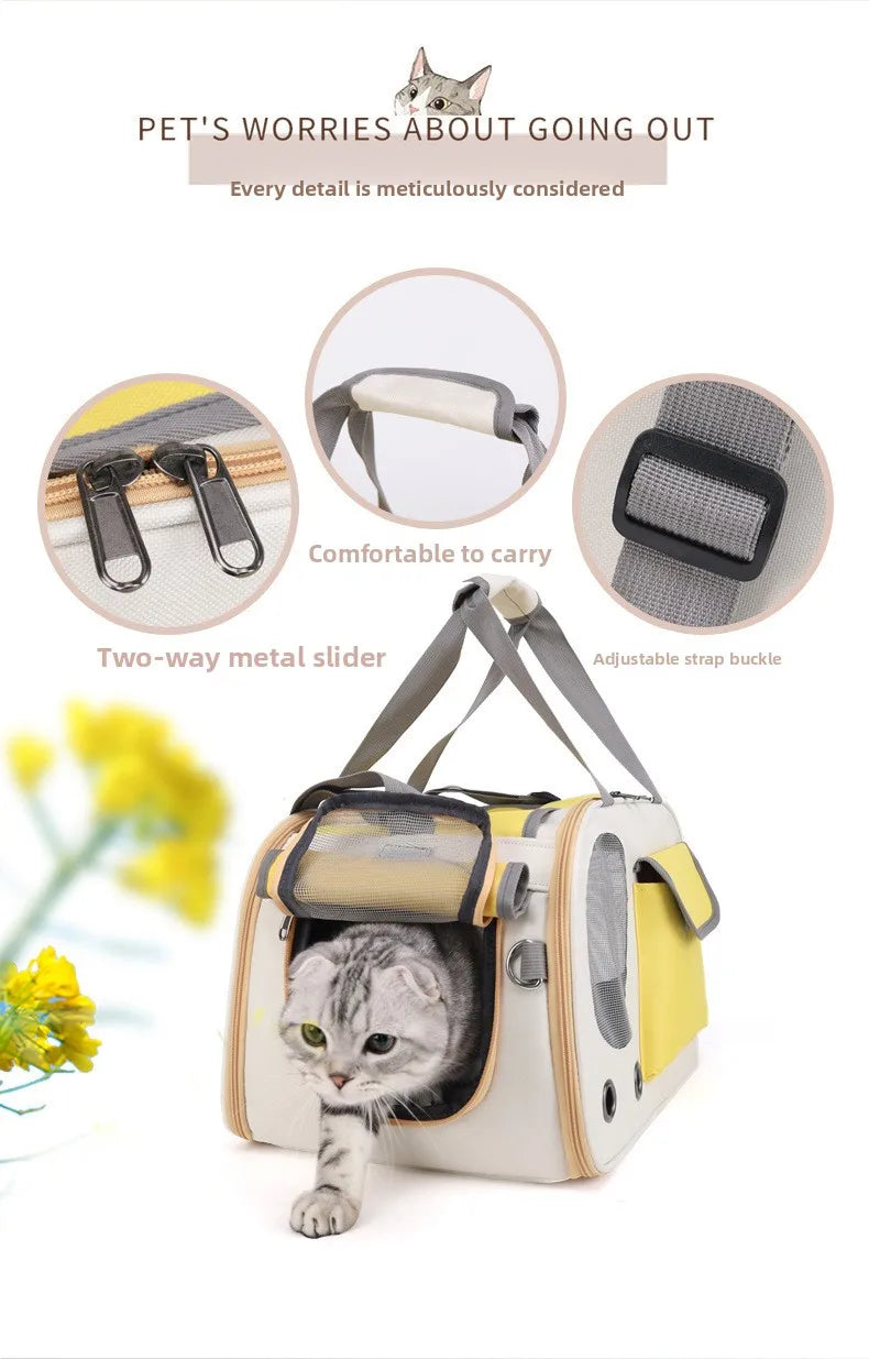 Portable Pet Carrier Bag for Cats & Small Dogs – Lightweight Travel Carrier for Outdoor Adventures