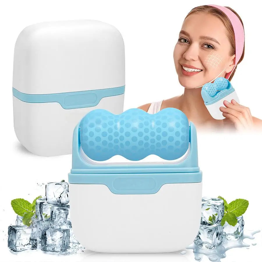 Double-Headed Facial Ice Roller - Resin Massage Tool for Face and Head, Fragrance-Free, Battery-Free Design - PULSE MART
