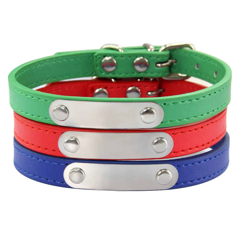 Personalized Leather Dog Collar: Custom Carved Name ID & Anti-Lost Design