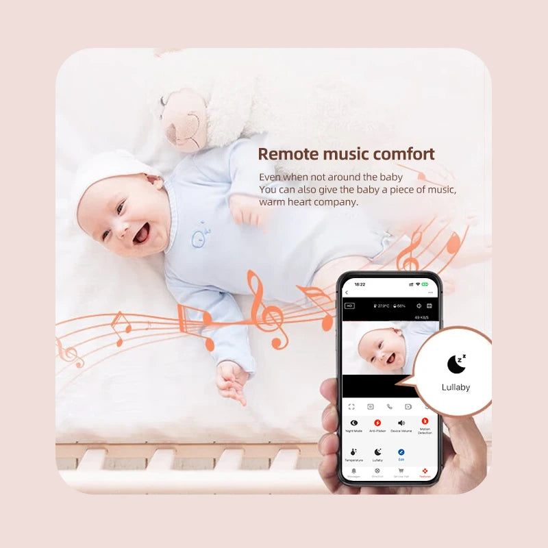 1080P HD Baby Monitor Tuya APP Remote Control 2 Million Pixel Camera Sound Temperature Detection Infrared Night Vision Babyphone - PULSE MART