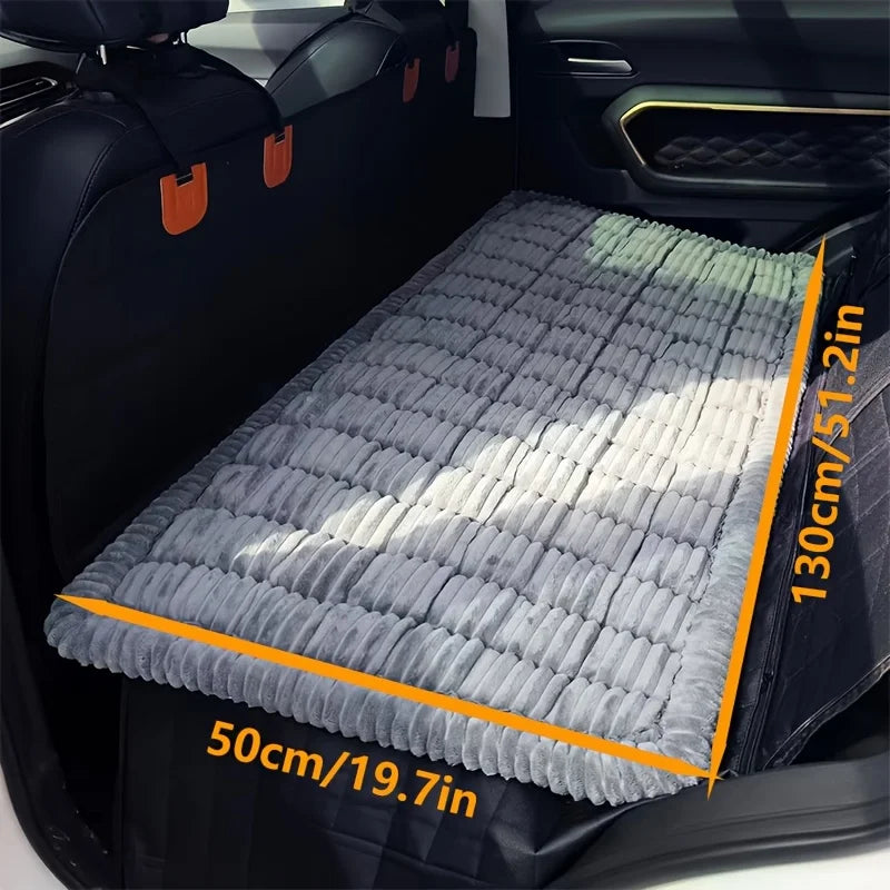 Summer Cooling Striped Dog Car Bed Mat, Washable Trunk Travel Cushion