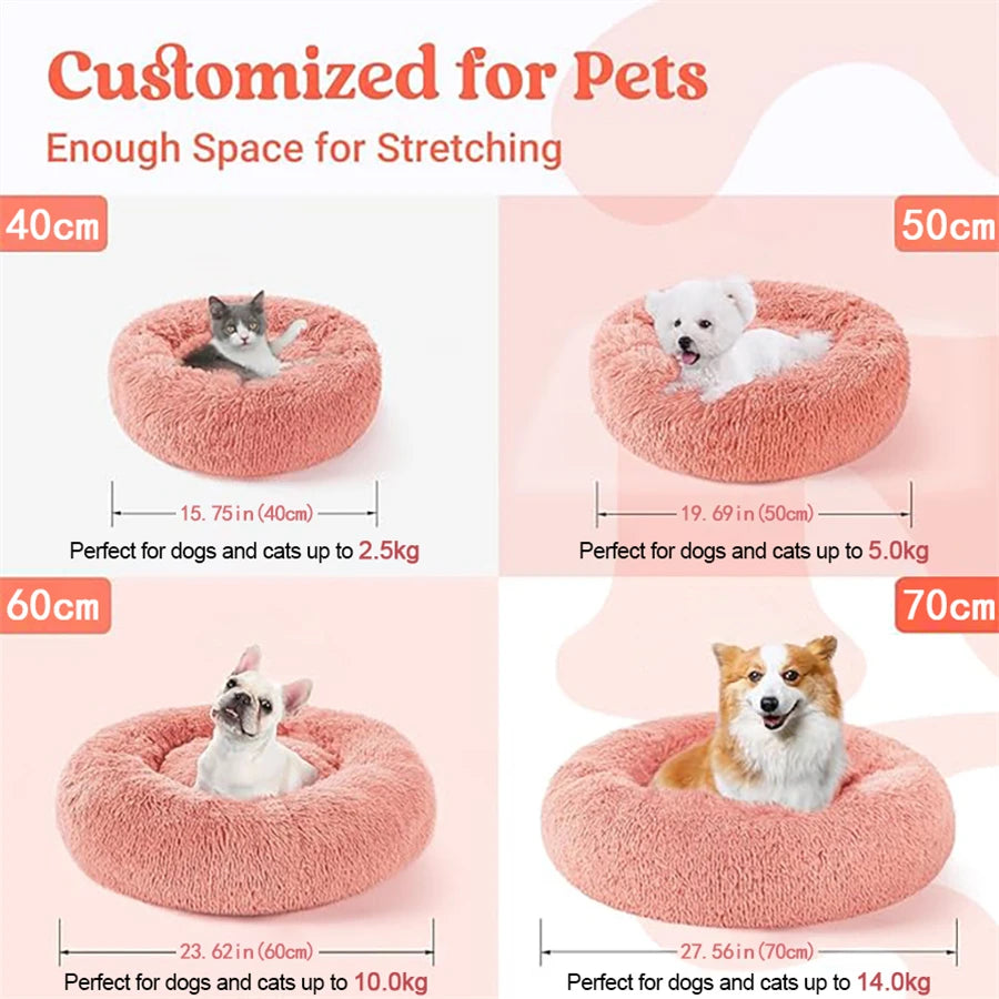 The Deep Sleep Calming Shag Fur Donut Pet Bed