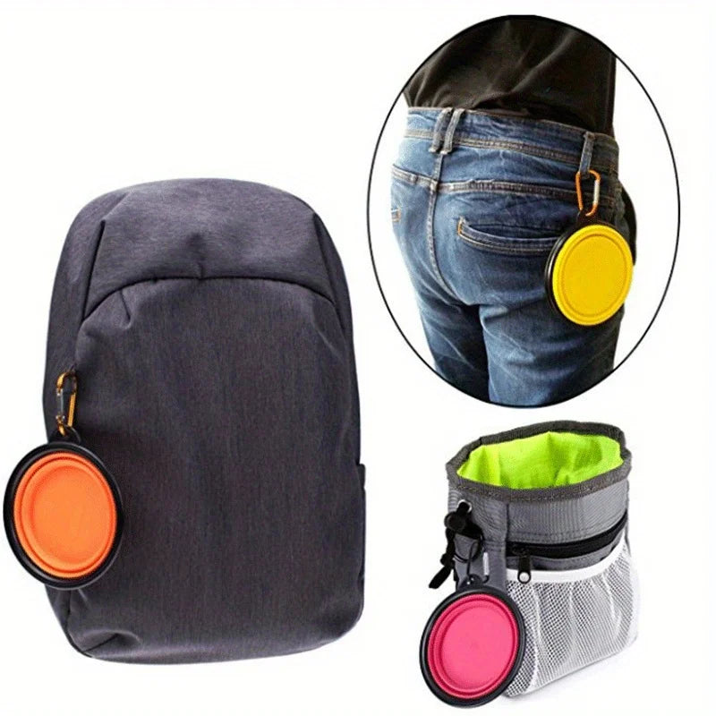 Collapsible Travel Dog Bowl with Lip - Portable Silicone Food & Water Dish