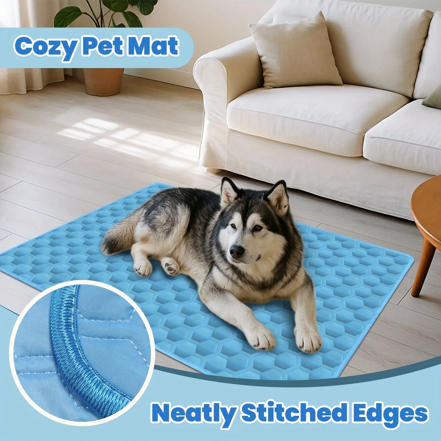 Ice Silk Dog Cooling Mat, Washable & Portable Summer Pet Sleeping Pad