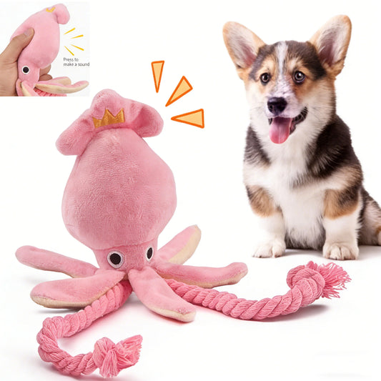 Sound-Emitting Cotton Rope Octopus - Durable Chew & Teeth Cleaning Toy